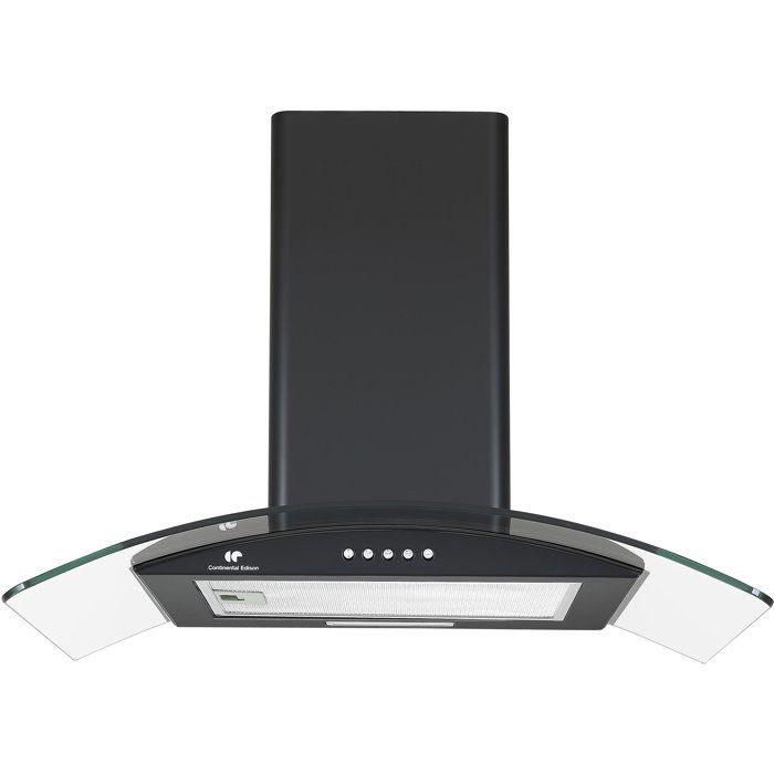 Hotte décorative - CONTINENTAL EDISON - CEH60GB2 - Classe A - 60 x 47 x 50,84 cm - Noir / Verre
