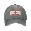 Lebanon Flag Baseball Cap Vintage Distressed Washed Snapback Hat for Men Women Outdoor Summer Adjustable Fit Caps Hat