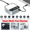 Настольное зарядное устройство 120 Вт USB Универсальное Многопортовое PD Быстрое зарядное устройство с многоцветной подсветкой для мобильных телефонов и ноутбуков