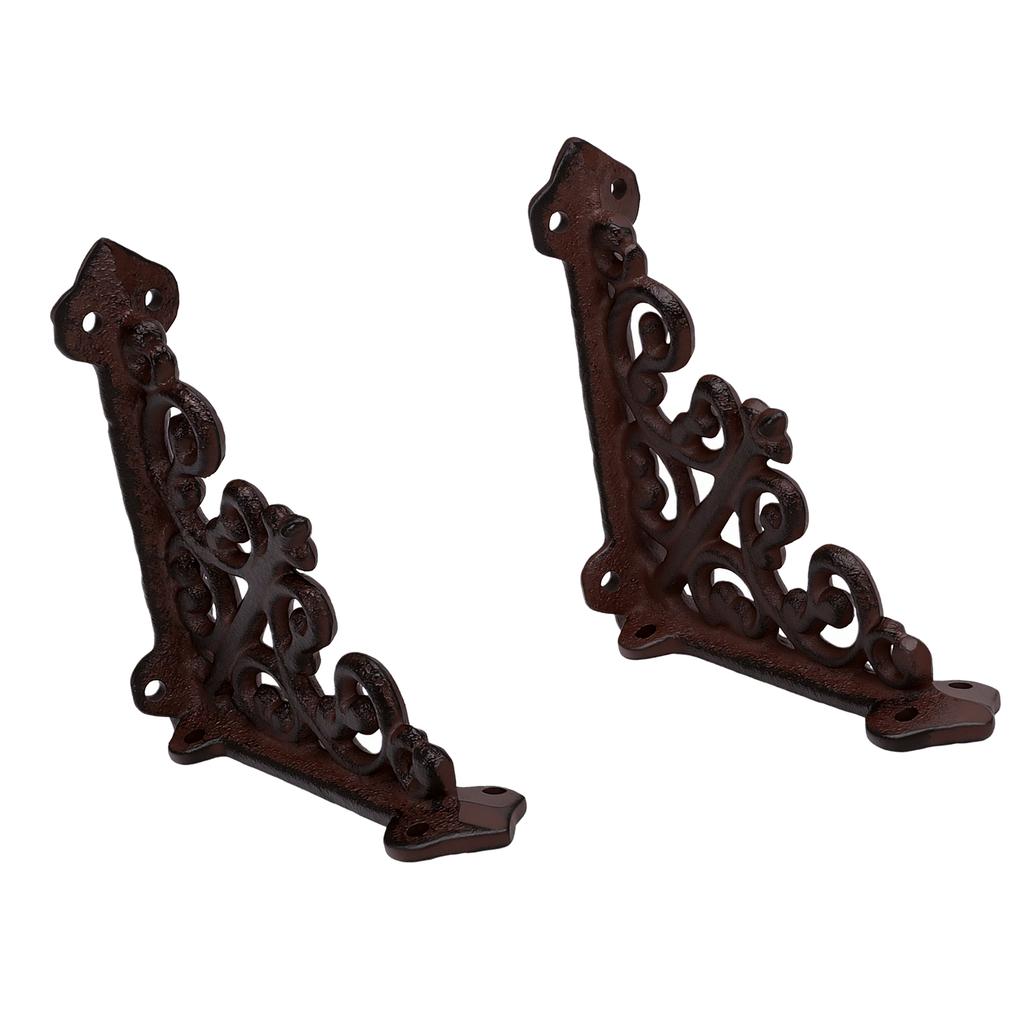 2 шт. Декоративные уголки для полок Прямоугольные Прочные Металлические Антикварные Уголки для Полок для DIY Плавающих Полок Коричневые