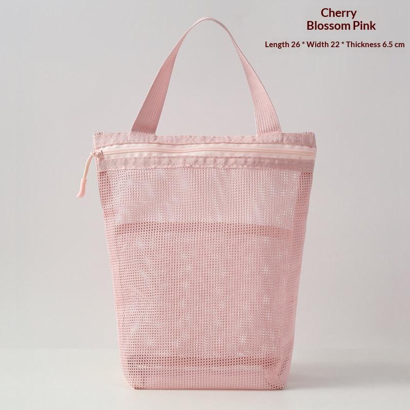 Mesh Travel Toiletry Bag with Sturdy Hanging Hook Waterproof Cosmetic Organizer for Bathroom Vacation Use
