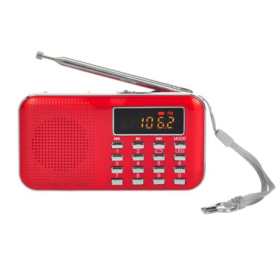 L218AM Digital Radio Rechargeable Emergency Flashlight 2 Inch AM FM Portable Radio Speaker