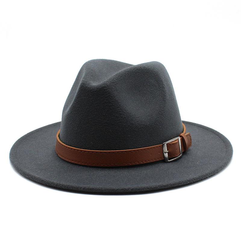 Шерстяная шляпа-цилиндр в стиле джаз, британская шляпа с большими полями, модная мужская и женская шляпа с плоскими полями, фетровая шляпа