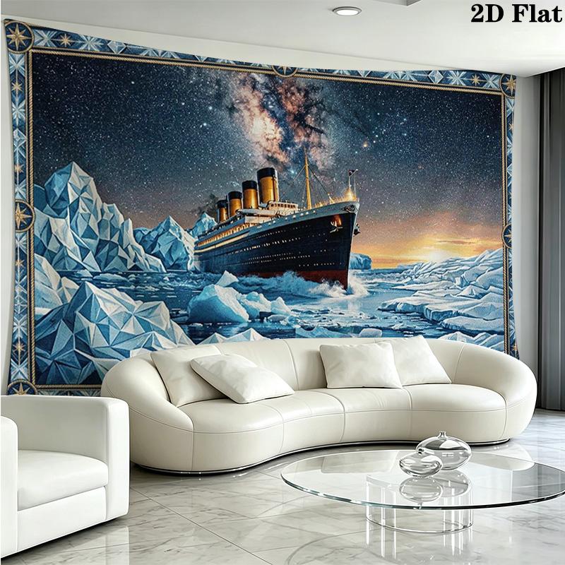 Titanic Wall Tapestry Aesthetic Wall Hanging Printed Fabric Blanket Decorative Tapestries for Bedroom Living Room Home Decor