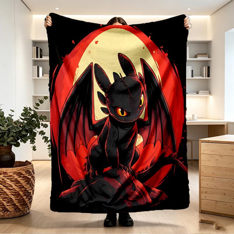How to Train Your Dragon Print Blanket - Soft & Comfortable, for Bedroom, Travel, Sofa, Home Decoration - Birthday Christmas Gift for Friend