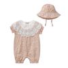 Romper Jumpsuit Bodysuit Girls Baby Newborn Summer Floral Print Lace Dress Hat Set Orange 18Months [Missia Luxury] [27132-27136]