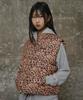 Erer Leopard Print Down Vest Orange