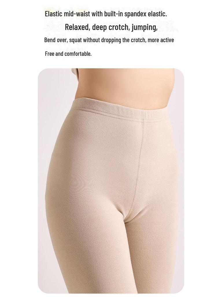 Женский теплый бархатный костюм с круглым воротником и гиалуроновой кислотой, тип А, облегающий согревающий топ и брюки на осень.