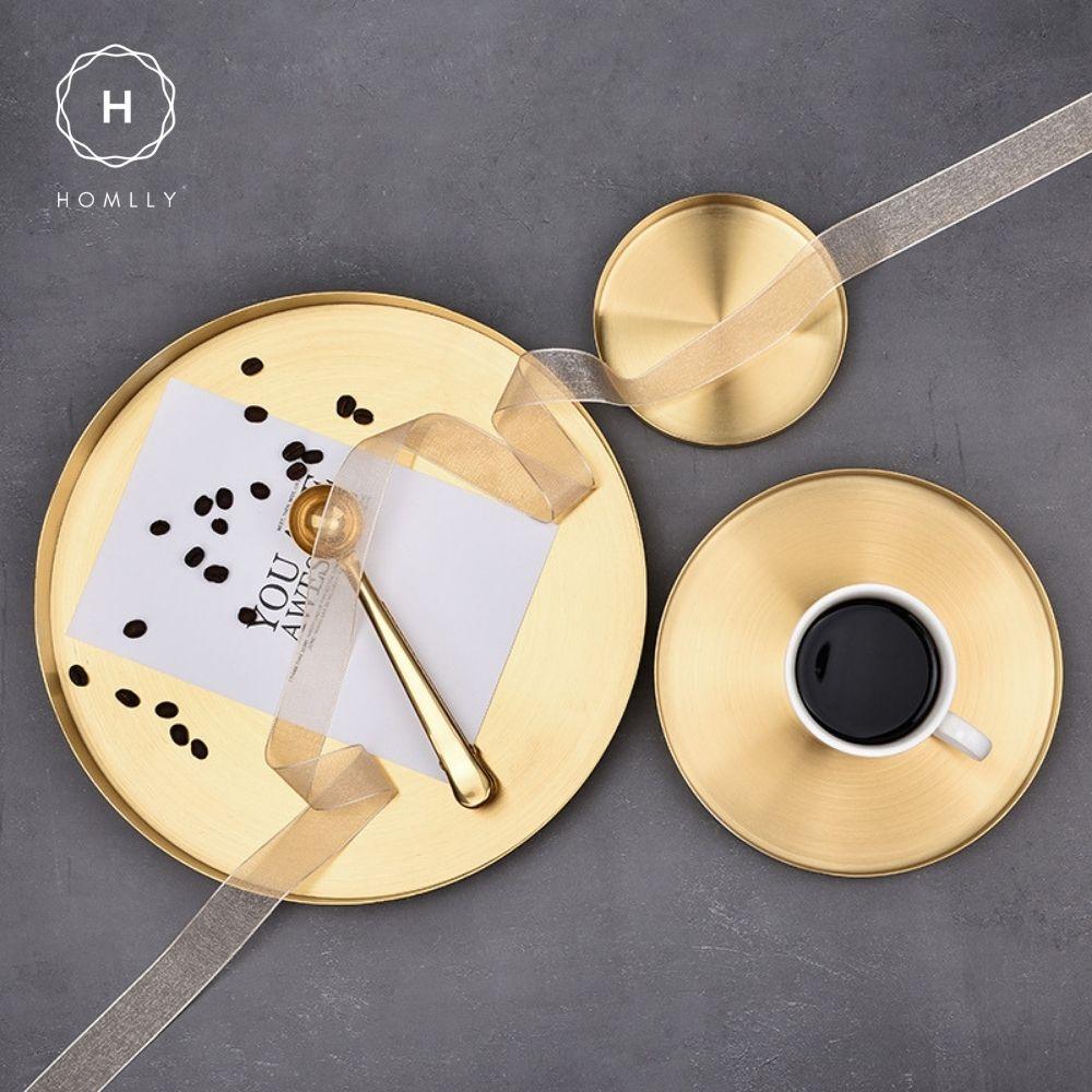 HOMLLY Keii Золотой Геометрический Поднос для Хранения из Нержавеющей Стали