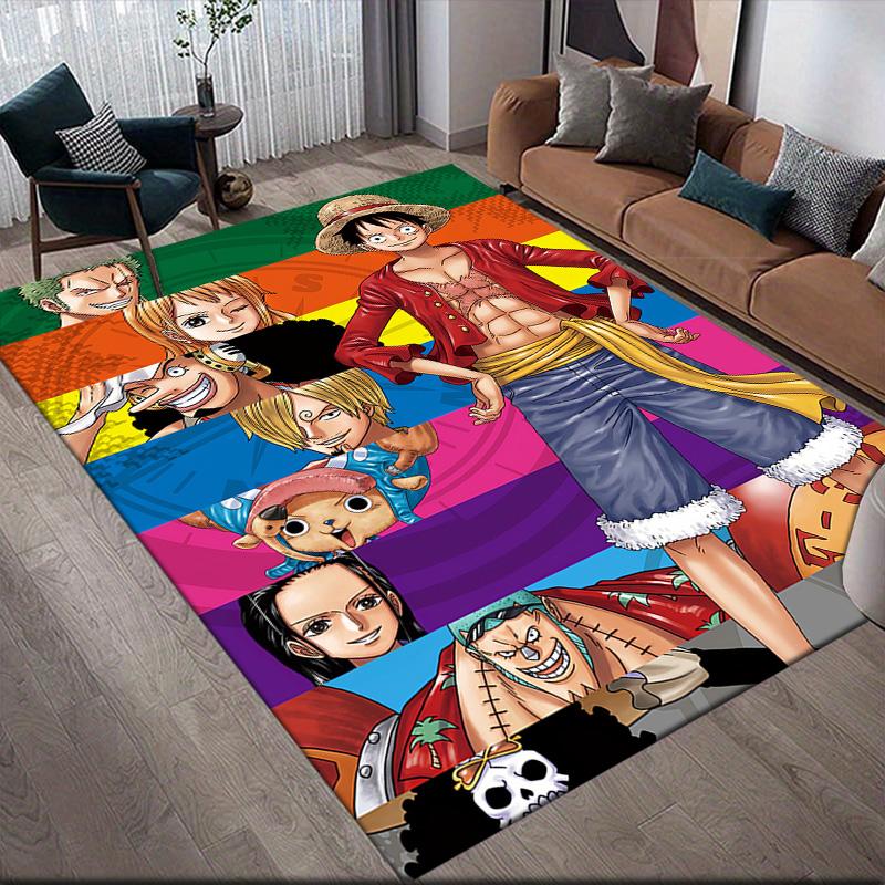 One Piece Collage Anti-Slip Floor Mat, Rectangular Carpet for Living Room, Bedroom & Game Zone, Home Decor