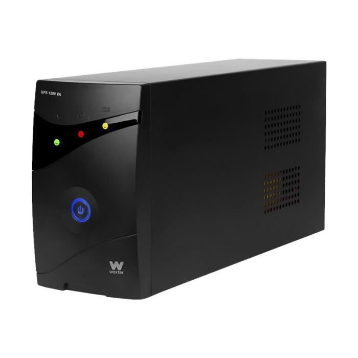 Onduleur externe Woxter 1200 VA - Boitier métallique - Régulateur de tension automatique - 3 prises de sortie