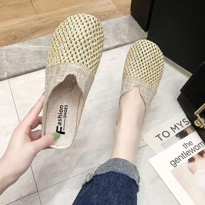 Тапочки Baotou, прямые продажи с фабрики, женские летние туфли из термопластичной резины с мягкой подошвой, удобные полые домашние тапочки