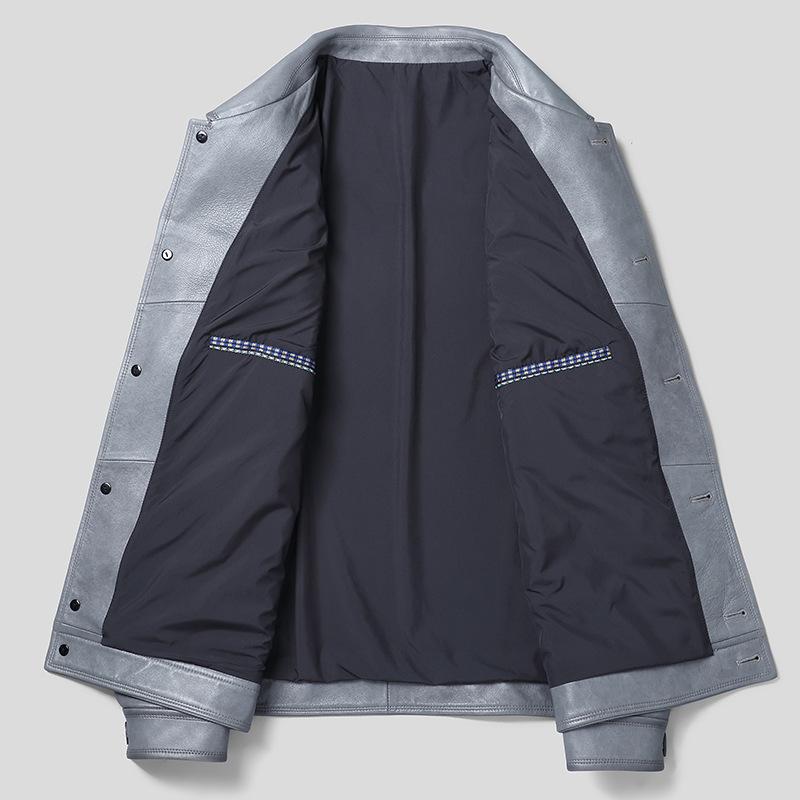 Весенняя и осенняя куртка из натуральной кожи, мужская куртка из овчины с лацканами, рабочая куртка для поездок на работу, молодежная кожаная куртка для мотоциклистов