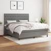3142034 vidaXL Divan-lit Tapissier Avec Matelas Gris Foncé 180x200cm Tissu