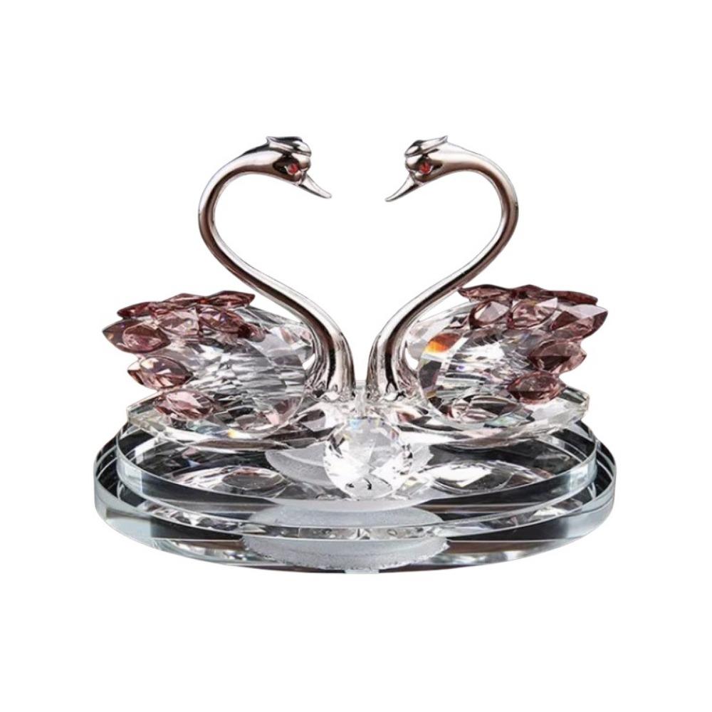 - Украшенные кристаллами Фигурки Лебедей Изысканное Хрустальное Украшение для Дома Стеклянные Лебеди Салон Автомобиля
