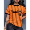 Женская Баскетбольная Полосатая Круглый Вырез Короткий Рукав Футболка Летняя Графическая Футболка Майки Большого Размера Мужская Спортивная Футболка Топы