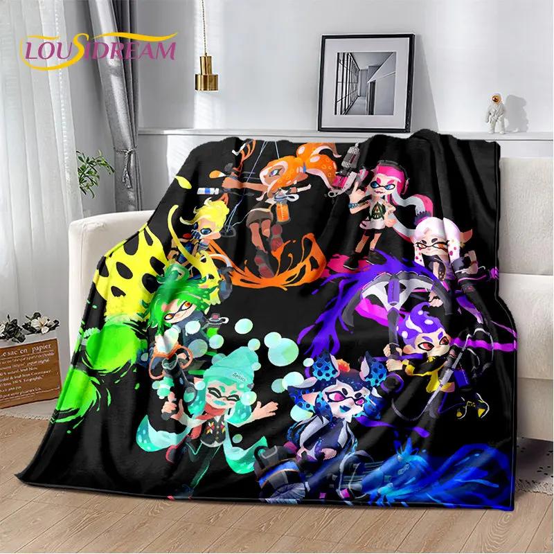 Мягкое плюшевое одеяло с играми, Splatoon, мультфильмом, фланелевое одеяло, одеяло для гостиной, спальни, кровати, дивана, чехол для пикника Bettdecke