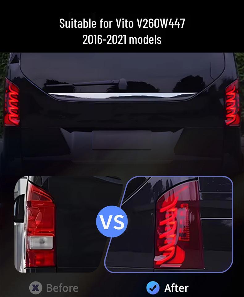 Светодиодный задний фонарь в сборе для Mercedes-Benz Vito V260/W447 16-21 г.в. с динамическими ходовыми огнями
