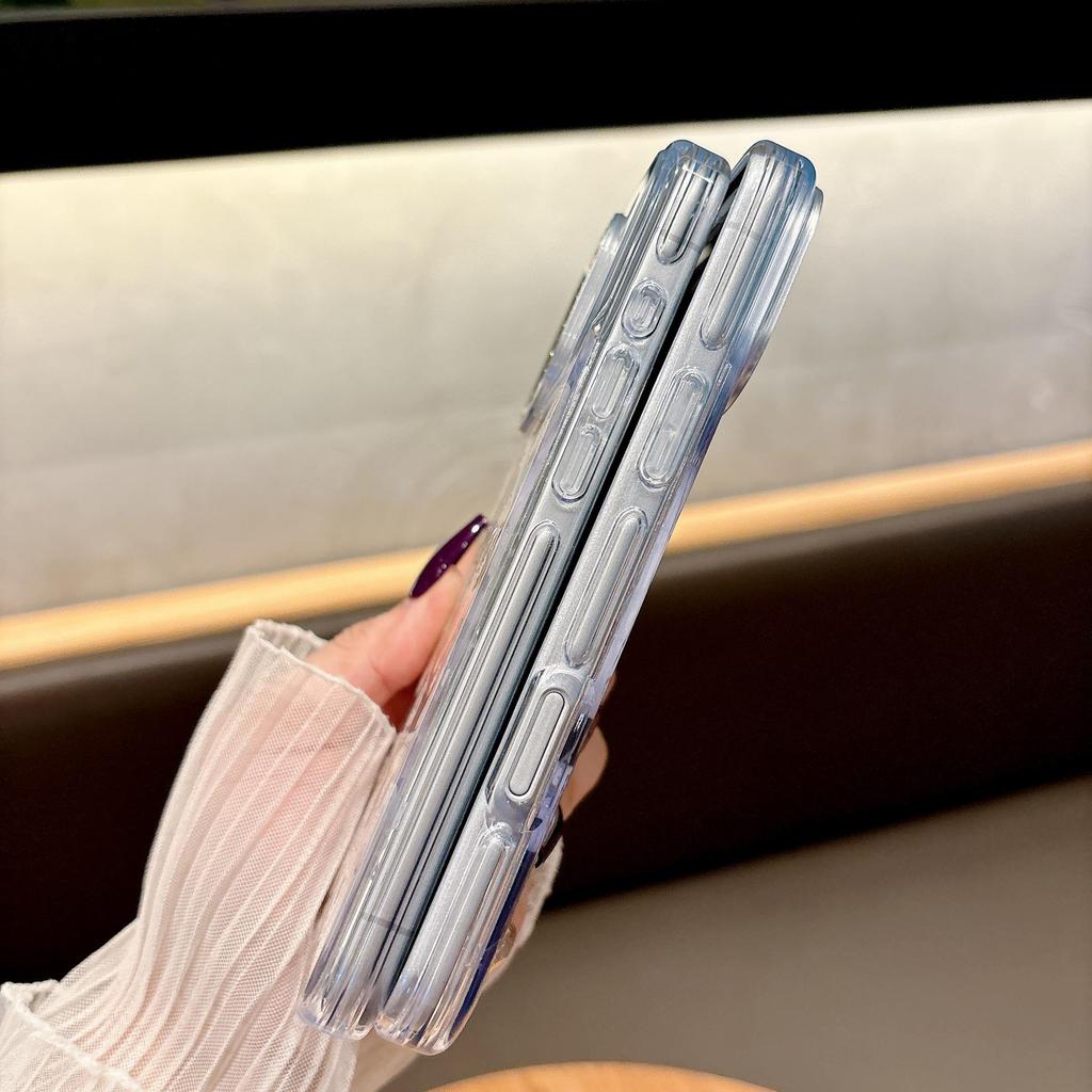 Floral Transparent Magnetic Bow Diamond Lens Case for iPhone 17 Pro Max