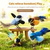 1 шт. Чирикающая птичка Игрушки для кошек Перьевая игрушка для кошек Интерактивная игрушка для кошек Реалистичный звук птицы Игрушка для кошек Плюшевая игрушка для кошек Автоматическая игрушка для кошек-птичек