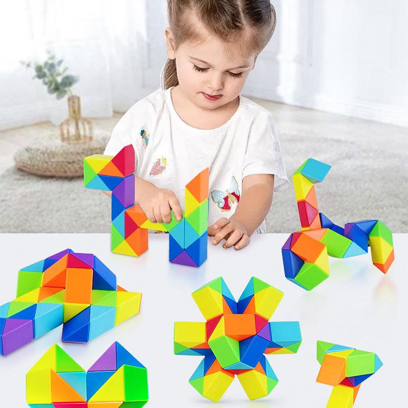 Dingsheng 24 и 36 48 60 72 сегмента Волшебная линейка Змея Многоцветный 3D-головоломка Игрушка-антистресс Кубик-антистресс Трансформируемая Детская головоломка
