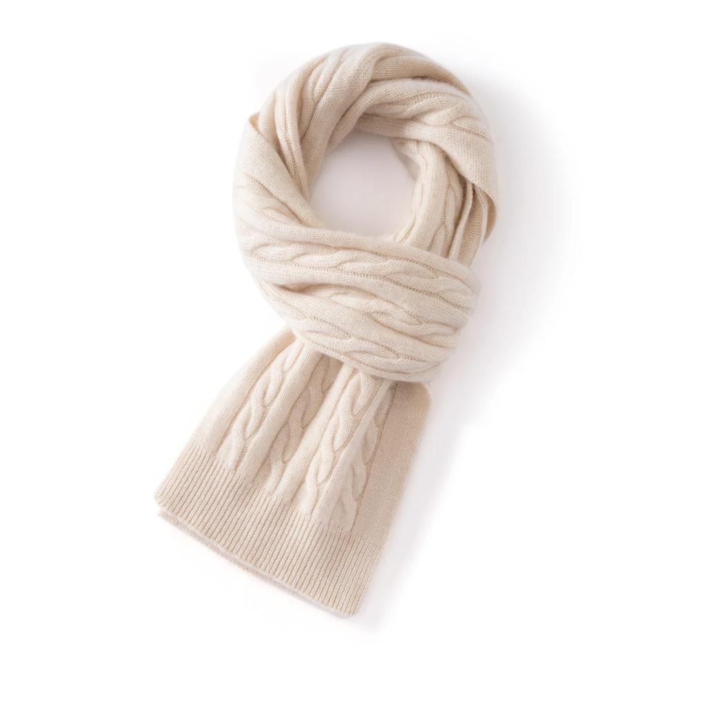 Женский шарф из 100% кашемира, вязаный косами, однотонный, ветрозащитный, для защиты шеи и лица, мягкий шарф для катания на скейтборде и пеших прогулок на открытом воздухе