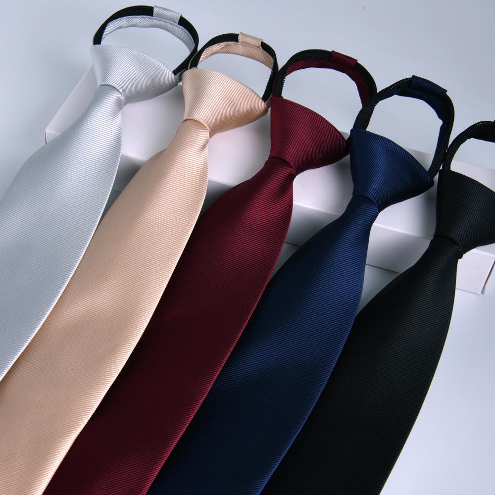 Wine Red Professional 8cm Men's Easy-Pull Solid Tie - Ideal for Business and Graduations