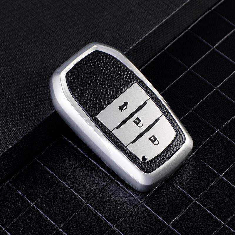 3 Buttons Soft Tpu Car Key Case Cover for Toyota Hilux Innova Rav4 Fortuner Yaris 2021 Shell Fob Protector Keychain Accessories