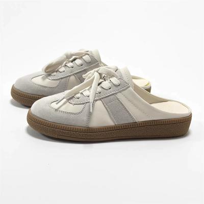 Женские плоские спортивные повседневные туфли Дизайн с круглым носком Полушлепанцы