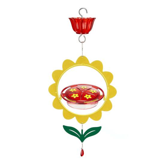 Кормушка для колибри, подвесная, наружная, цветочный дизайн, кормушка для диких птиц, нектар, ров для муравьев, для декора патио на заднем дворе