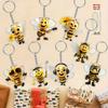 2D Flat 8-piece Bee Keychain, Cute Cartoon Bee Theme Keychain, Decorative Pendant.