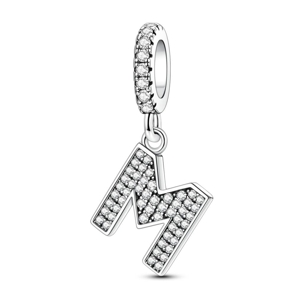 Медный Подвесной Шарм 26 Букв A-Z Подвеска-Заклинание Циркон Подходит для Браслета Сделай Сам Женские Украшения