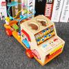 Детский деревянный развивающий лабиринт с бусинами и машинка для распознавания форм с абаком и карточками