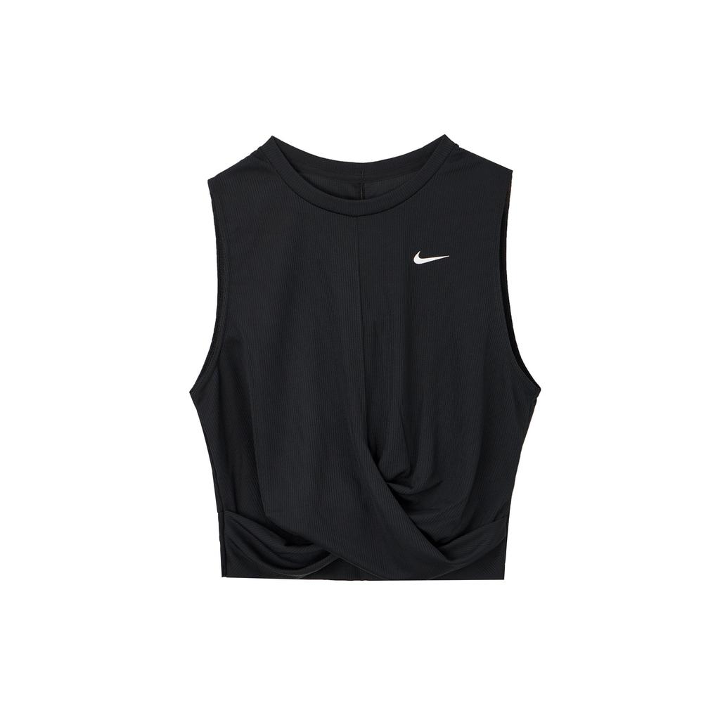 Nike Solid Quick-Dry Breathable Sleeveless Sports Tank Top Women Tops Black 930493-010