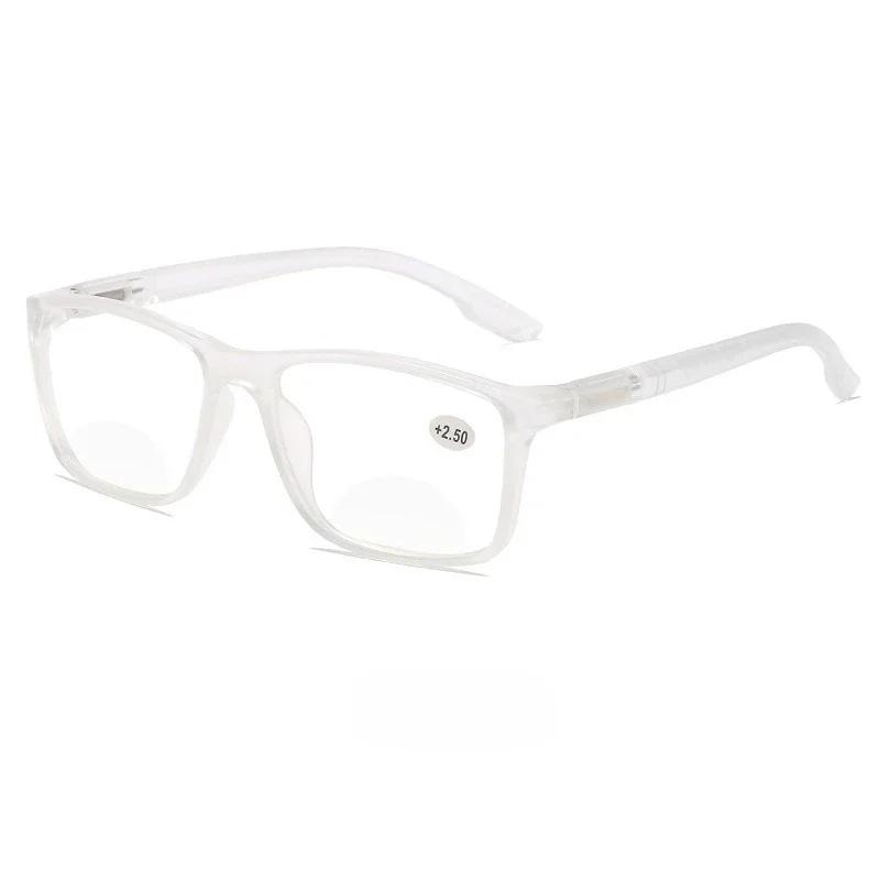 Сверхлегкие квадратные бифокальные очки для чтения для мужчин и женщин, высокой четкости, для мобильной пресбиопии, с пружинными дужками, диоптрии