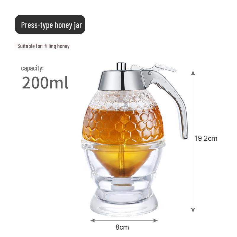 Инновационный герметичный стеклянный диспенсер для меда и сиропа с воронкой и подставкой