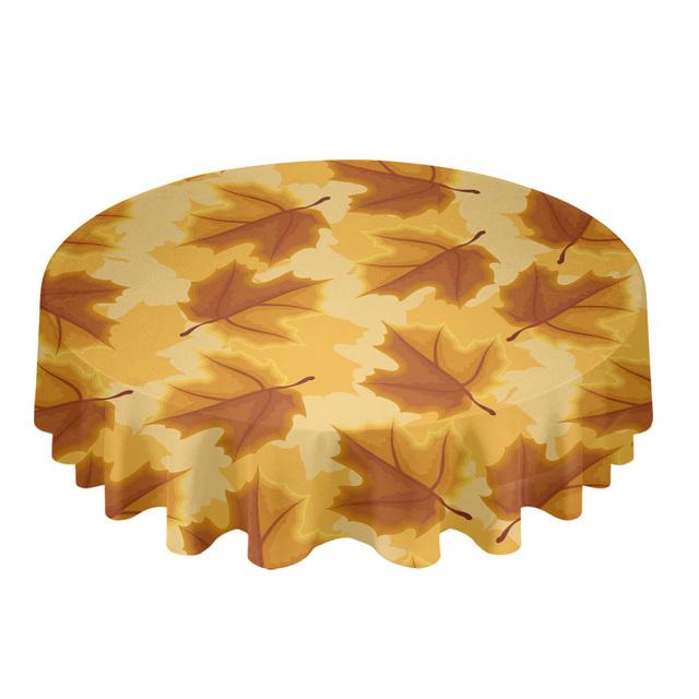 Осенние листья клена градиент круглая скатерть кухонный декор водонепроницаемая скатерть обеденный журнальный столик чехол коврик для пикника
