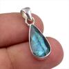 Natural Labradorite Gemstone Handmade 925 Solid Sterling Silver Pendant 1" W7c74