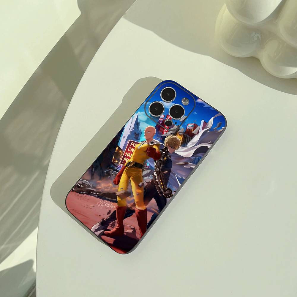Чехол для телефона O-P-M-One-Punch-Man Для iPhone 17,16,15,14,13,12,11 Pro Max,16Plus,XS Мягкий черный чехол