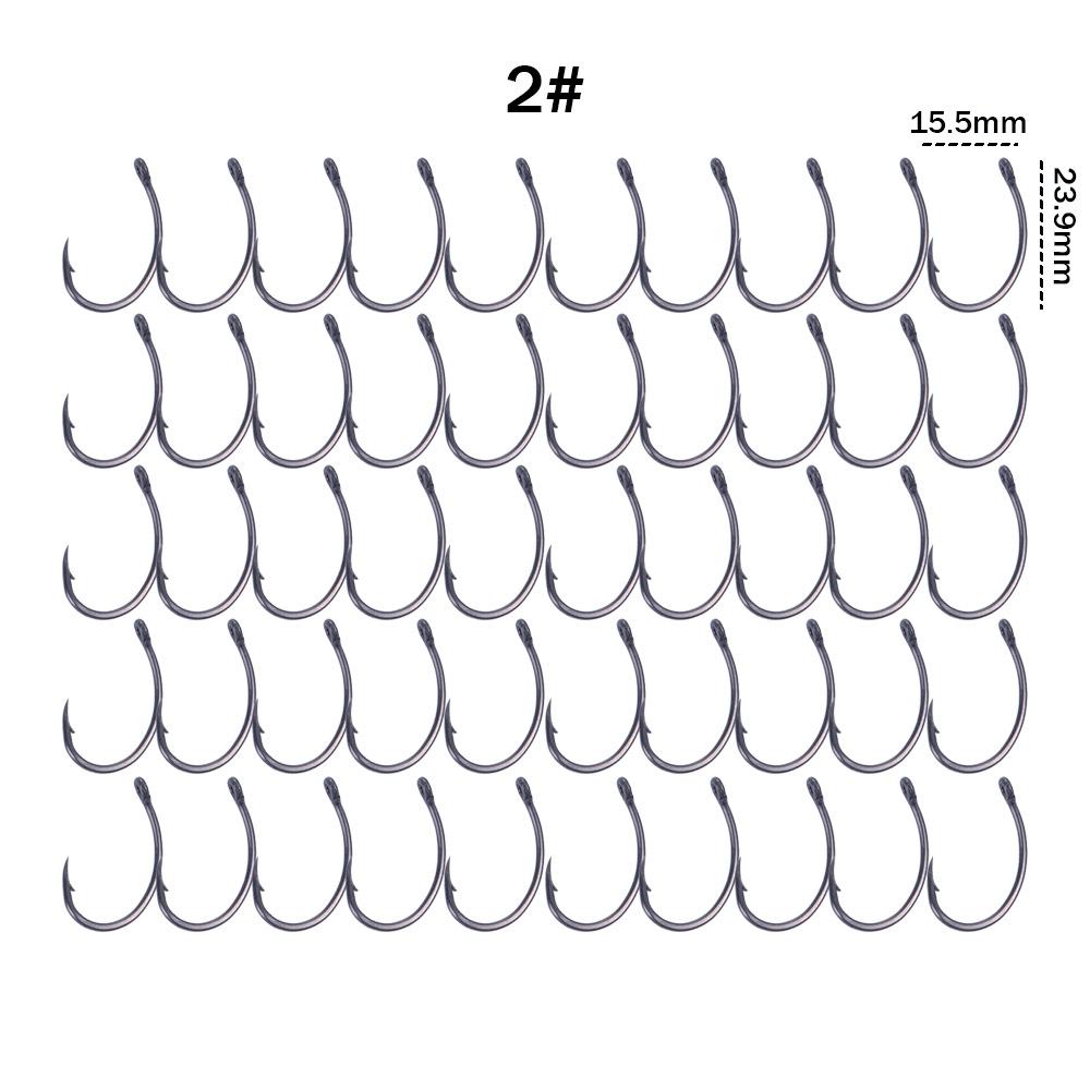 50pcs/pack 8011 Coating High Carbon Fishing Hooks Barbed Hooks Stainless Steel Carp Fishing