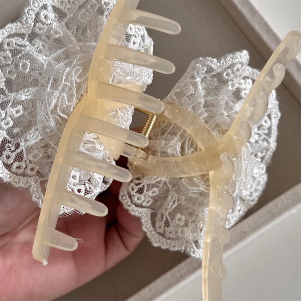 Cloth Lace Flower Hair Clip Pearl Lace Wedding Hair Clip Retro Flower Hair Rope  Wedding Bridal