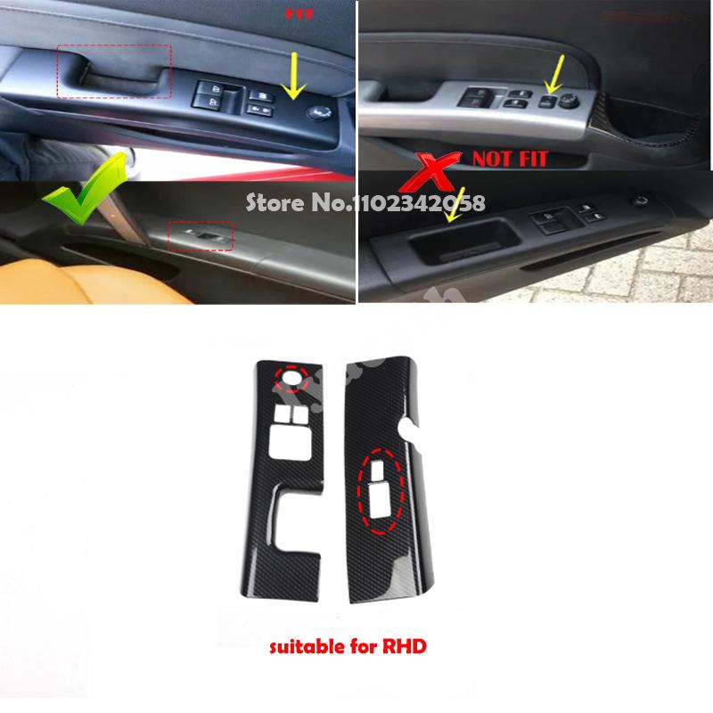 LHD RHD For Nissan 350Z Z33 2003-2006 ABS carbonfiber Front door Window Lifter Control glass Switch Armrest Panel Cover sticker