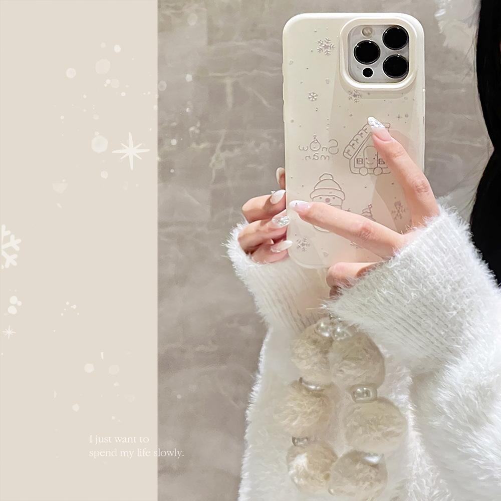 Мультяшный зимний чехол со снеговиком для iPhone 16 iPhone 16 Pro Max