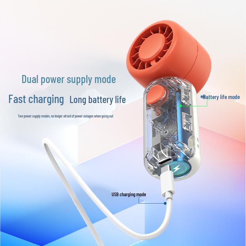 Compact Portable USB Handheld Fan with Long-Lasting Battery and Strong Wind Power