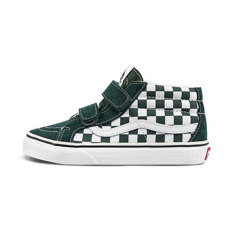 Vans Sk8 Reissue Casual Checkerboard Mid-Top Kids Skate Shoes Green White Kids Sneaker VN00018T8CA