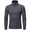 Men Autumn Winter Slim Fit Bottoming T-shirt Turtleneck Long Sleeve Solid Color Elastic Thin Pullover Tops Streetwear