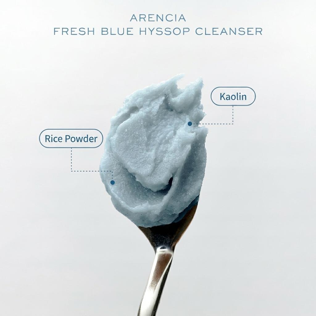 Arencia Fresh Royal Blue Hyssop Mochi Soap Cleanser 120ml (+Free gift)