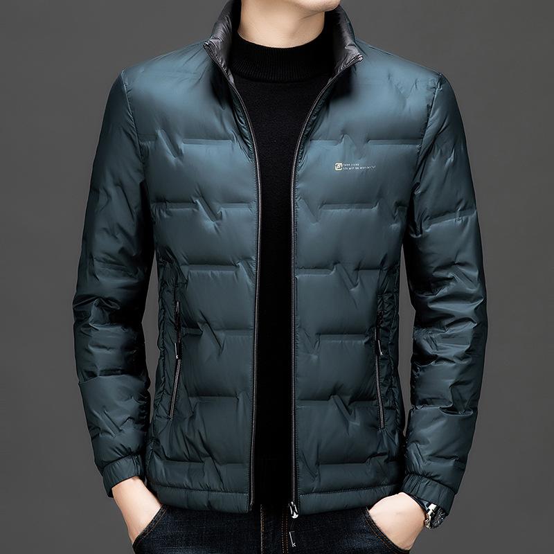 Мужская легкая пуховая куртка - Теплая в стиле business casual с воротником для пап среднего возраста