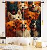 Funny Dog Blackout Curtain, Cute Animals Cartoon Dog Kawaii Pets Pattern Drapery Rod Pocket Drapes Treatments Window Curtains