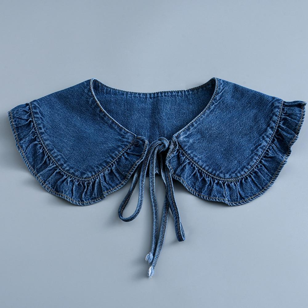 Clothing Accessories Layer False Collar Ruffle Denim Fake Shoulder Cute Shirt Fake Collar Women